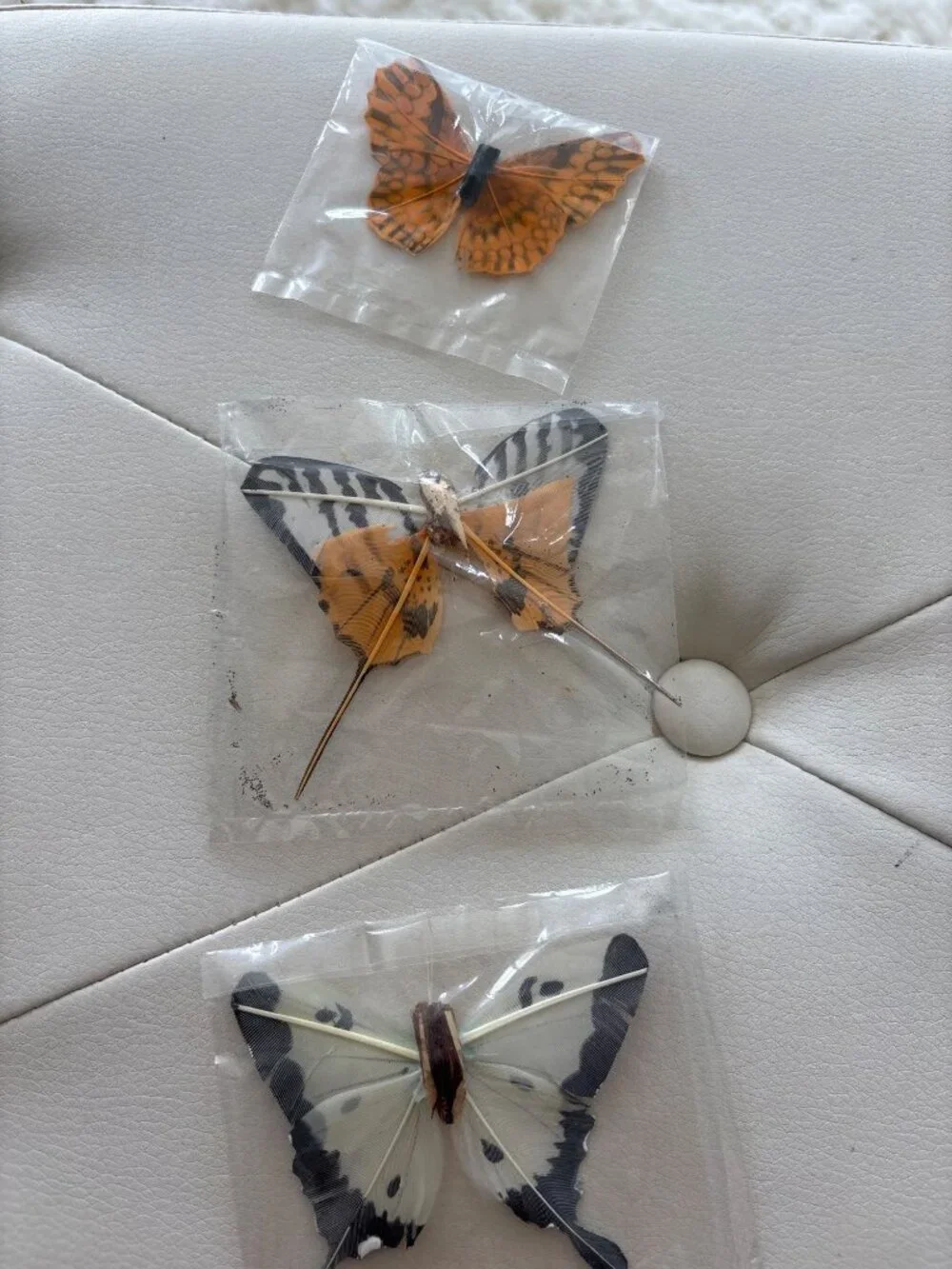 Vintage Butterfly Lot 14 Assorted Decorative Feather Butterflies Moths Monarch